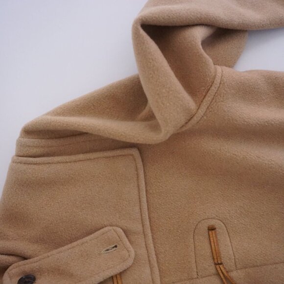 Vintage '70s Gloverall 90% Wool Camel Tan Original English Duffle Coat Jacket 46 - Picture 10 of 13